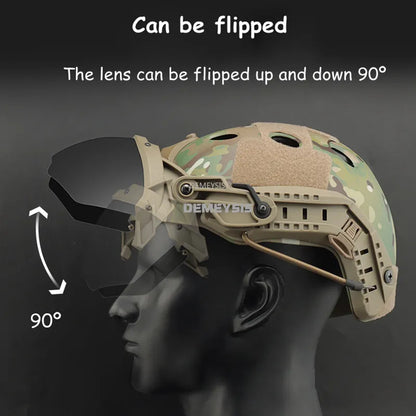 Tactical Helmet Flip up Goggles