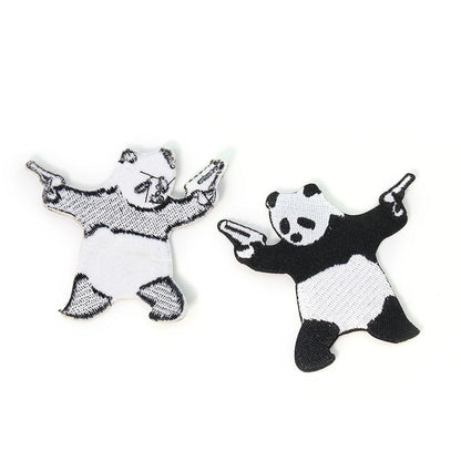 2PC Panda Pistol Embroidery Patch